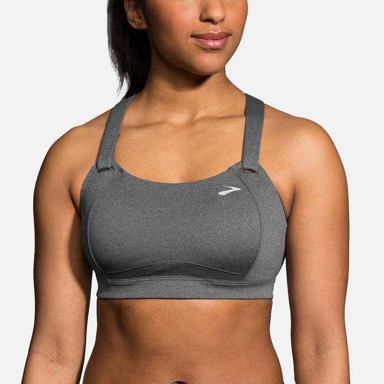 Brooks Juno Sports Womens Running Bra - Grey - Indonesia (NKEV-42983)